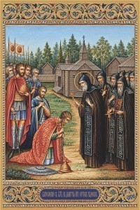 Прп Сергий благословляет cв кн Димитрия