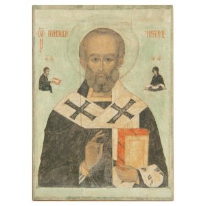 Икона святителя Николая Мирликийского (Чудотворца), дерево, лак, 20х26,7 см
