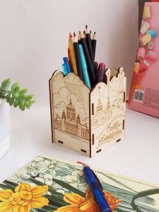 Карандашница деревянная "Санкт-Петербург"